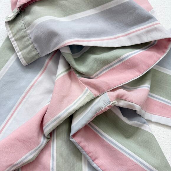 Vintage 80s Miss Fashionality Pastel Stripe Button Up Shirt, Size 42 - Picture 9 of 10